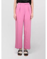 Alysi - Tailored Pants Straight Cut Pleats Belt Loops - Lyst