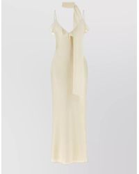 ROTATE BIRGER CHRISTENSEN - Ruffled V-Neck Maxi Slip Dress - Lyst