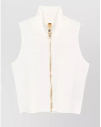 Balmain - High Neck Sleeveless Zip Top - Lyst