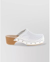 Balenciaga - Scholl X 'Clog' Perforated Rivet Wooden Mules - Lyst