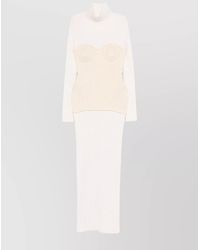 Jean Paul Gaultier - Merino Wool Ribbed Turtleneck Maxi Dress - Lyst