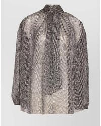 Dolce & Gabbana - Dolce&Gabbana Silk Chiffon Blouse With Chevron Print - Lyst