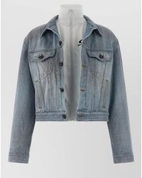 Balenciaga - Denim Cropped Double Layer Jacket - Lyst