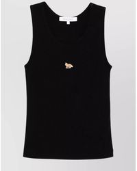 Maison Kitsuné - Cotton Ribbed Sleeveless Tank Top - Lyst