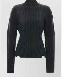 Victoria Beckham - Ribbed Merino Wool Cashmere High Neck Jumper - Lyst