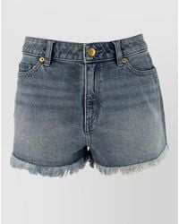 Michael Kors - Shorts Frayed Hem Belt Loops Back Pockets - Lyst