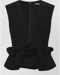 ROTATE BIRGER CHRISTENSEN - Sleeveless V-Neck Peplum Top - Lyst