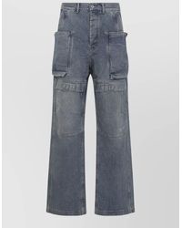 Rick Owens - Denim Low-Rise Wide-Leg Cargo Trousers - Lyst