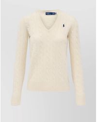 Polo Ralph Lauren - Wool And Cashmere Cable-Knit V-Neck Slim-Fit Jumper - Lyst