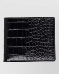 Tom Ford - Leather Croc Embossed Bi Fold Wallet - Lyst