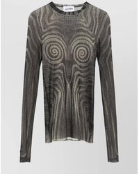 Jean Paul Gaultier - Crew Neck Sheer Fabric Spiral Print - Lyst