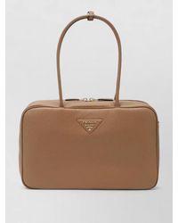 Prada - Shoulder Bag Rectangular Shape Textured Finish Top Handles - Lyst