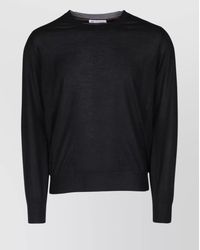 Brunello Cucinelli - Cashmere Silk Ribbed Crew Neck Regular Fit Sweater - Lyst