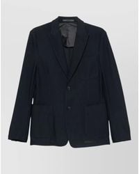Giorgio Armani - Honeycomb Knit Single-Breasted Blazer - Lyst