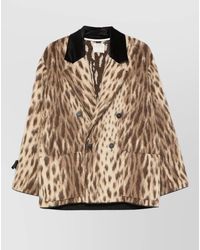 forte_forte - Leopard-Print Double-Breasted Coat - Lyst