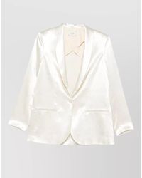 Alysi - Single Breasted Blazer Jacket Satin Lapels - Lyst