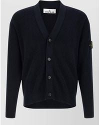 Stone Island - 5100009 Cardigan Long Sleeves Ribbed Cuffs - Lyst