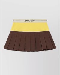 Palm Angels - Logo Skirt Contrast Waistband Pleated Design - Lyst