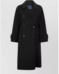 Max Mara - Long Belted Coat Virgin Wool - Lyst