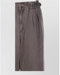 Isabel Marant - Cotton Linen Straight-Leg Trousers - Lyst