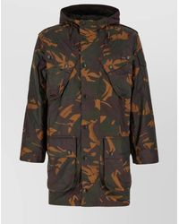 Barbour - Cotton Printed Hooded Military Jacket - Lyst