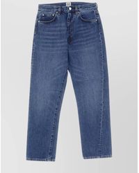 TOTEME - Organic Cotton Denim Mid-Rise Straight-Leg Cropped Jeans - Lyst