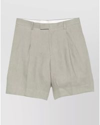 Lardini - Linen Pleated Tailored Shorts - Lyst