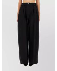 Sportmax - Virgin Wool Wide-Leg Trousers - Lyst