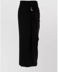Jean Paul Gaultier - Draped High Waist Midi Skirt With Metal - Lyst
