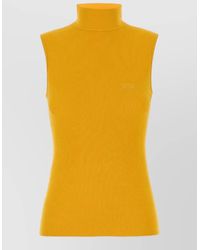 Loewe - Ribbed Turtleneck Sleeveless Knit Top - Lyst