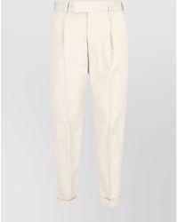 PT Torino - Straight Trousers With Belt Loops And Cuffed Hem - Lyst