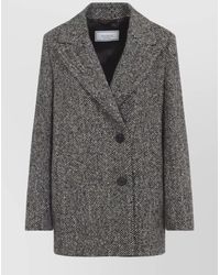 Peserico - Short Herringbone Coat Pockets - Lyst