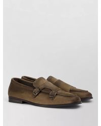 Doucal's - Suede Double-Buckle Monk Shoes - Lyst