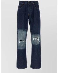 MM6 by Maison Margiela - Patchwork Straight-Leg Denim Jeans - Lyst