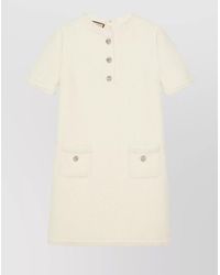 Gucci - Wool Tweed Short-Sleeve Mini Dress - Lyst