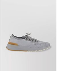 Brunello Cucinelli - Cotton Knit Low-Top Sneakers - Lyst