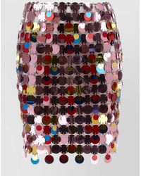 Rabanne - High-Waisted Sequin Mini Length Skirt - Lyst