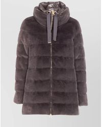 Herno - Faux Fur High Neck Down Jacket - Lyst
