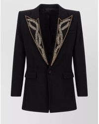 Balmain - Leaf Embroidered Blazer - Lyst