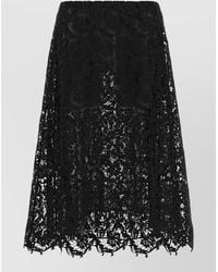 Fendi - Macramé Lace High-Rise Midi A-Line Skirt - Lyst