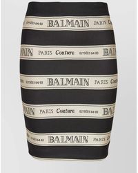 Balmain - High-Rise Jacquard Mini Skirt - Lyst
