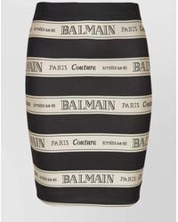 Balmain - Jacquard High-Rise Mini Skirt - Lyst