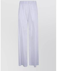 Semicouture - Johnny Pleated Popeline Cotton Wide Trousers - Lyst