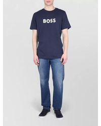 BOSS - Cotton Regular-Fit Logo-Print T-Shirt - Lyst