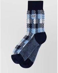Prada - Embroidered Stretch Cotton Socks - Lyst
