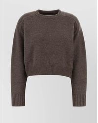 Loulou - Cropped Knit Sweater Crew Neck - Lyst