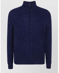 Aspesi - Mohair Wool Zip Up Sweater - Lyst