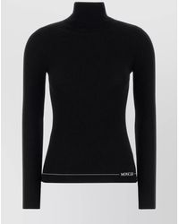 Moncler - Turtleneck Long Sleeve Ribbed Wool Top - Lyst