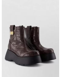 Ganni - Kat Low Croco Leather Ankle Boots - Lyst