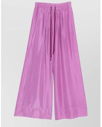 forte_forte - Silk Drawstring Trousers Wide Leg Cut - Lyst